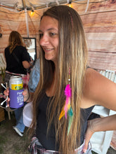 Load image into Gallery viewer, Clip in Hair Extension with Feather Hair Charm
