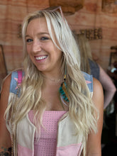 Load image into Gallery viewer, Clip in Braided Extension with Blue Feather Hair Charm - Boho Festival Hair Accessories
